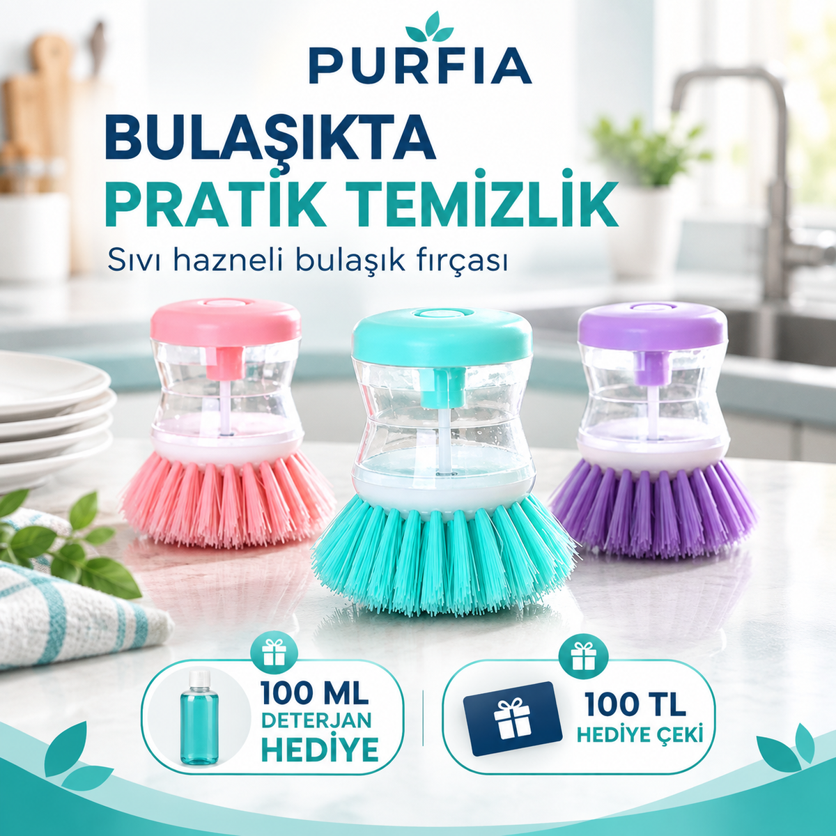 Deterjan Hazneli Bulaşık Fırçası